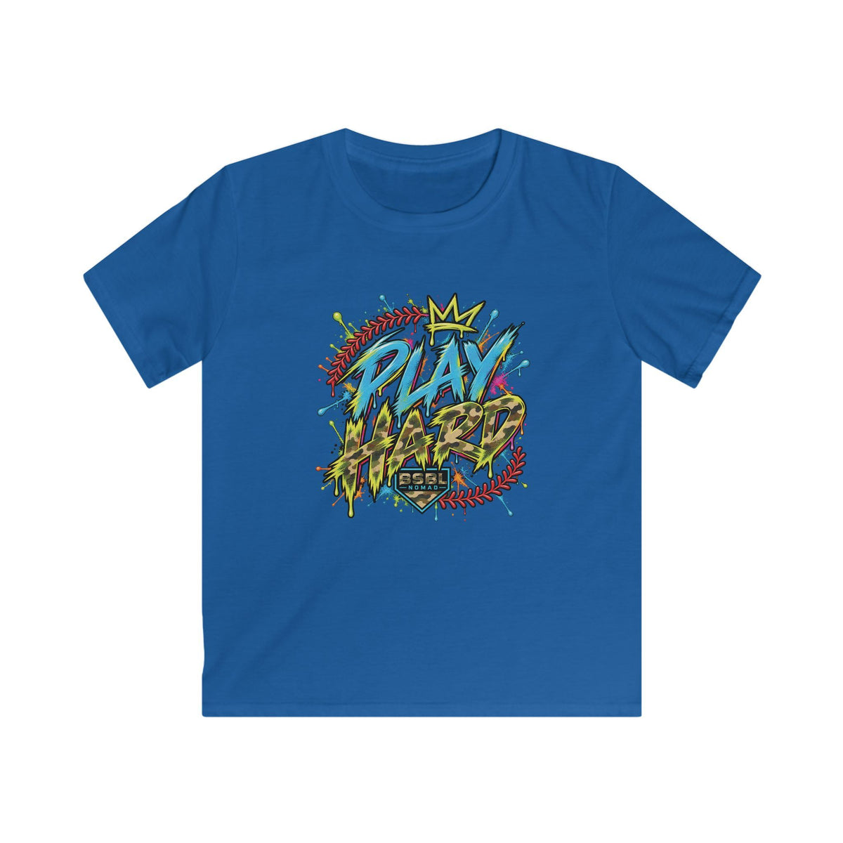 Youth Play Hard Camo Tee