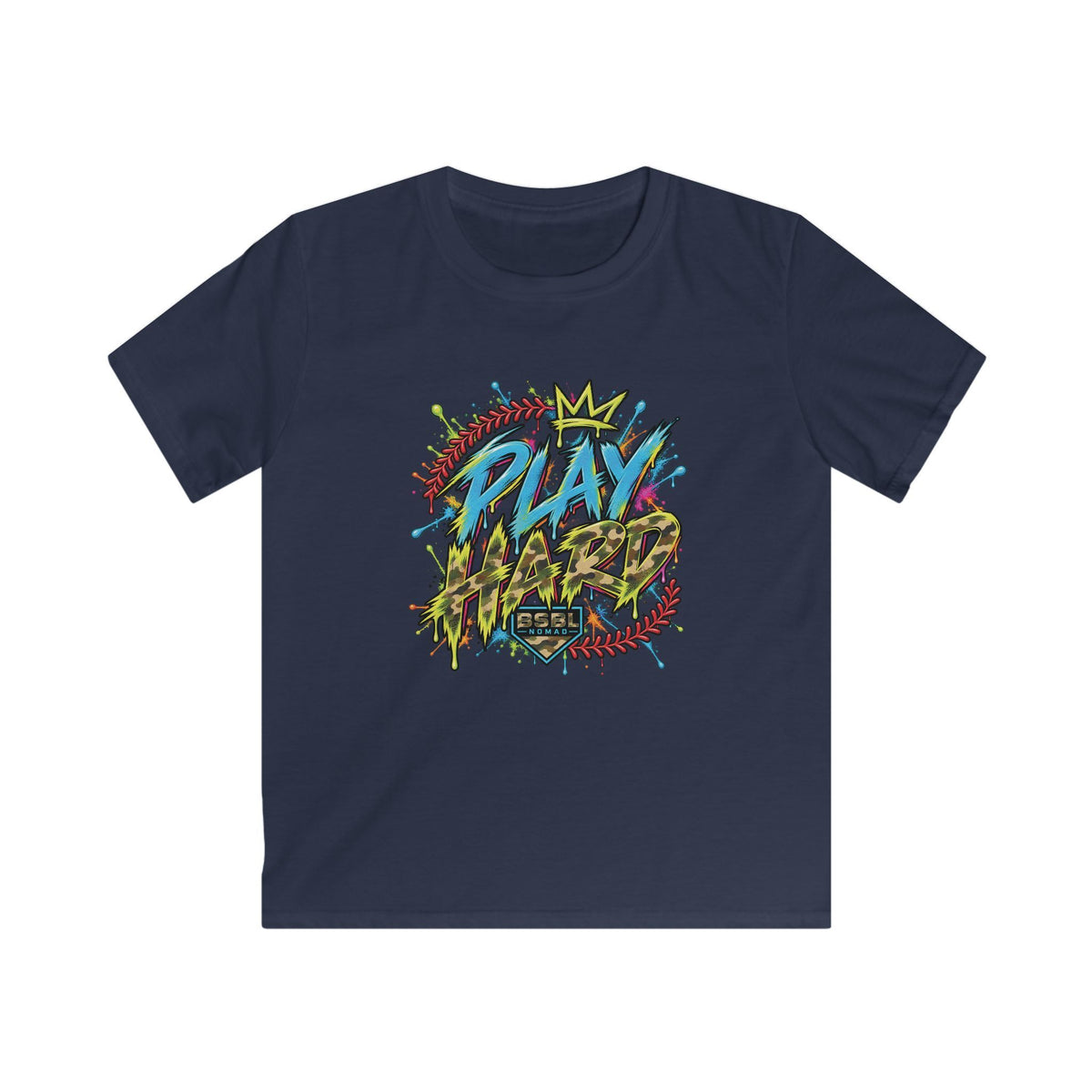 Youth Play Hard Camo Tee