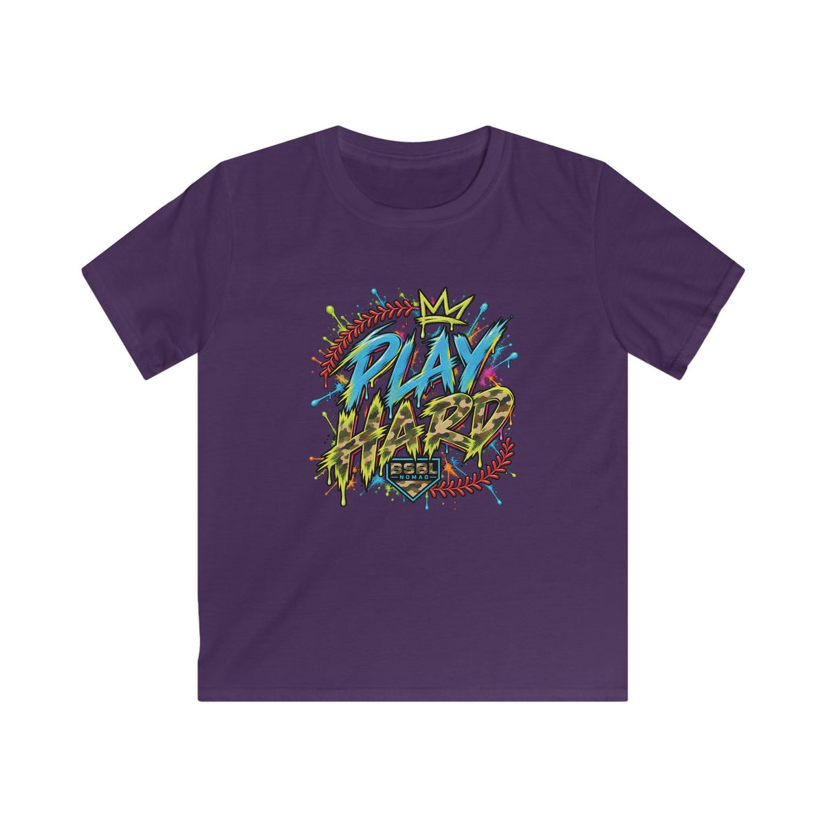 Youth Play Hard Camo Tee
