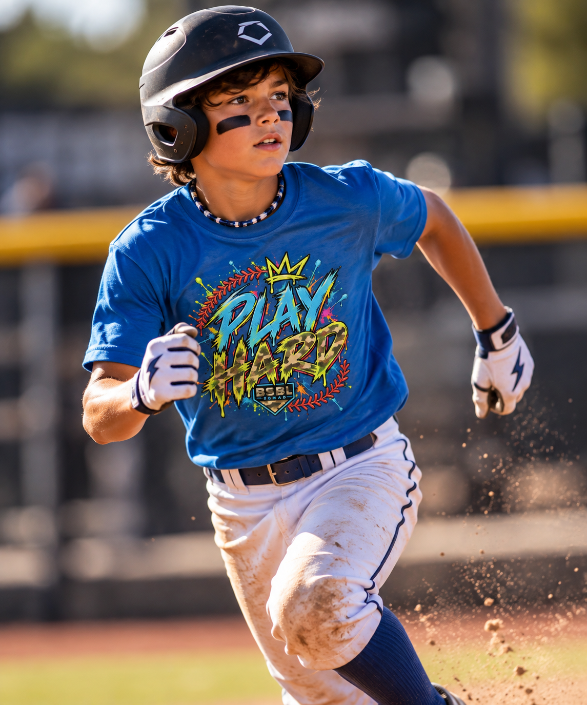 Youth Play Hard Camo Tee